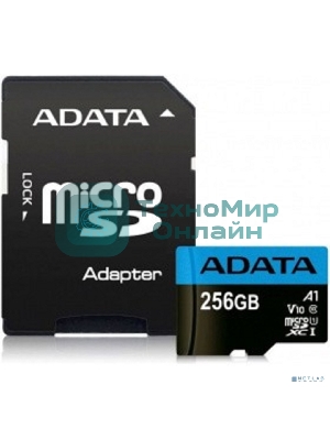 Флеш карта microSD 256Gb ADATA microSDHC Class 10 UHS-I A1 100/25 MB/s (SD адаптер)