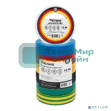 Набор изоляционных лент Kranz 0.13х15 мм, 10 м, 7 цветов