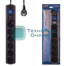 Сетевой фильтр Most HV6 5 м, 6 розеток, черный, коробка