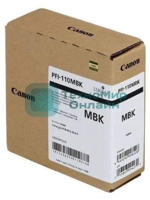 Картридж струйный Canon PFI-110 MBK 2363C001 черный матовый (160мл) для Canon TX-2000/TX-3000/TX-4000