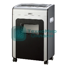 Шредер Deli 9914 черный (секр.P-5)/фрагменты/6лист./21лтр./скрепки/скобы/пл.карты/CD