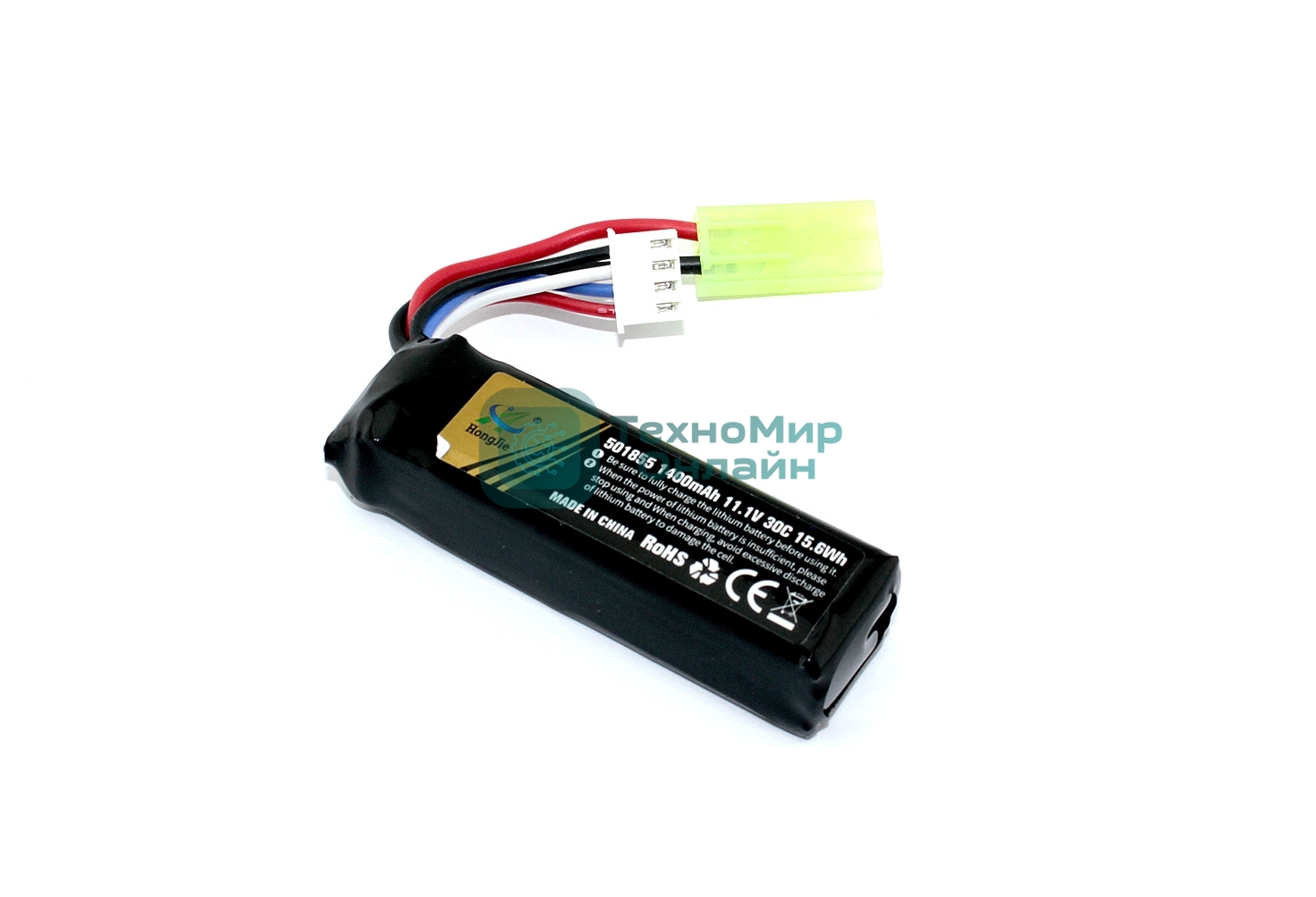 Портативный аккумулятор Li-Pol 11.1V 401855 1400mAh разъем mini Tamiya plug