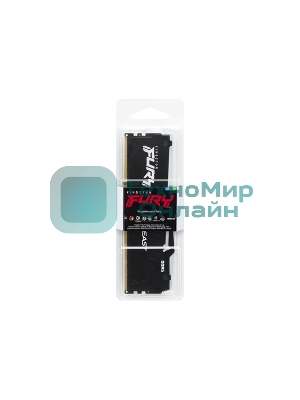 Оперативная память Kingston Fury Beast, DDR5, 16GB (1x16GB), 5200MHz, CL40, DIMM, с радиаторами, RGB, черный