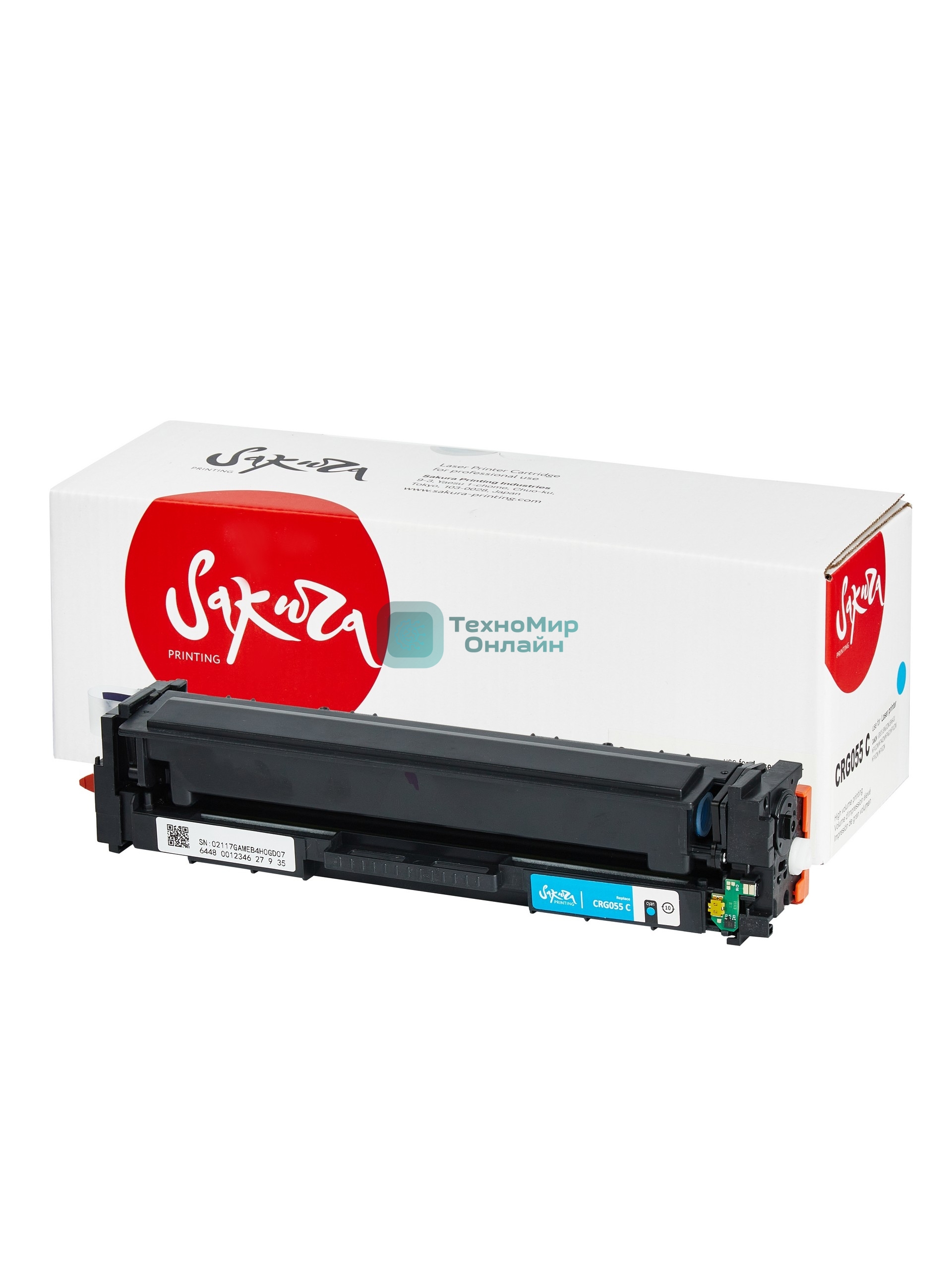 Картридж лазерный Sakura 055C (3015C002) для Canon LBP664Cx/LBP663Cdw/MF746Cx/MF744Cdw/MF742Cdw, голубой, 2100 к. (чип без счетчика копий)