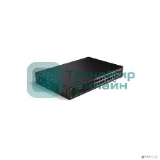 Коммутатор неуправляемый 18-портовый DAHUA DH-SF1018LP с РоЕ, 16xRJ45 100Mb PoE, 2xRJ45 1Gb, суммарно 135Вт, коммутация 7.2 Гбит/с, MAC-таблица 8К, металл