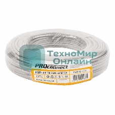 Кабель UTP PROconnect 4PR 24AWG, CCA, cat.5e, PVC, серый, бухта 50 м