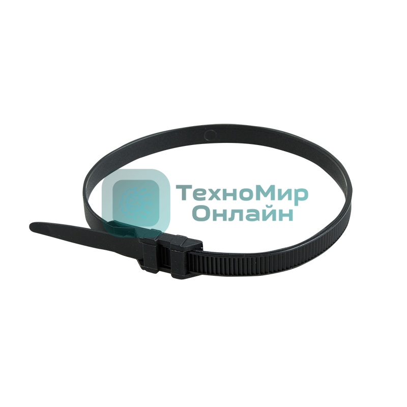 Хомут-стяжкa нейлоновая усиленная с двойным горизонтальным замком Rexant 350x9,0 мм, черная, упаковка 100 шт.