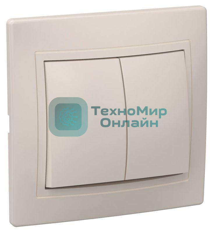 Выключатель 2-кл 10А КВАРТА (кремовый)