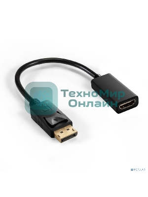 Кабель-переходник DisplayPort-HDMI ExeGate EX-DPM-HDMIF-0.1 (20M/19F, 0,1м)