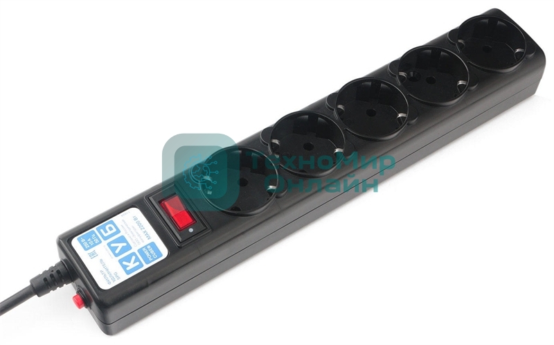 Сетевой фильтр Powercube SPG5-С3 3 м, 5 розеток, черный, коробка
