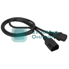 Шнур питания Lanmaster C13-C14, 3х0.75, 220В, 10А, черный, 0.5 метра