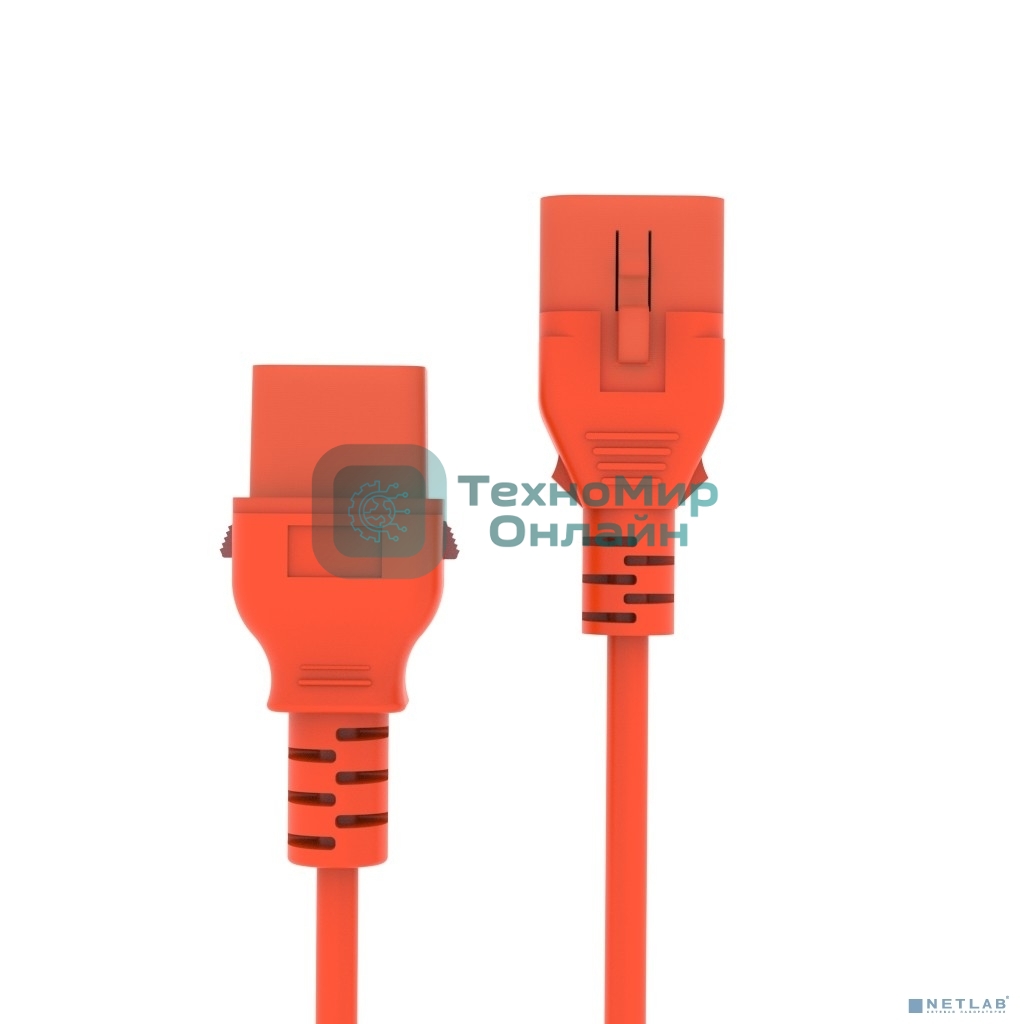 Кабель питания Filum FL-PC-C19F/C20F-C-0.5-OR 3x1.5 С19 - C20 с фиксацией, 220/250В, 16А, оранжевый, 0.5м (1111327)