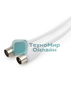 Кабель телевизионный Cablexpert, CCV-515-W-5M, Coaxial M/F, белый, 5м