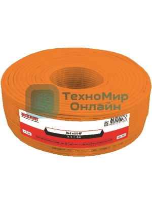 Кабель коаксиальный Rexant RG-6U+Cu нг(А)-HF, Cu/Al/Cu, 64%, 75 Ом, бухта 100 м, оранжевый