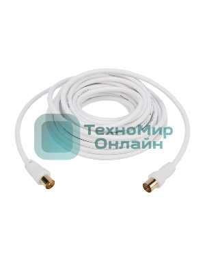 Шнур Rexant ТВ гнездо - ТВ штекер, длина 7 метров, белый