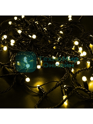 Гирлянда Neon-night Нить 10м, постоянное свечение, черный ПВХ, 230В, желтый