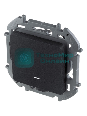 Переключатель 1-клавишный с подсветкой/индикацией 10AX 250 В антрацит