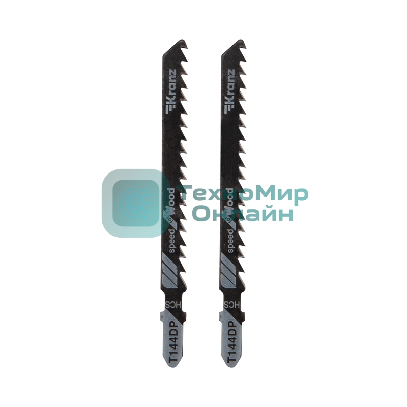 Пилка для электролобзика по дереву Kranz T144DP 100 мм 6 зубьев на дюйм 8-60 мм (2 шт./уп.)