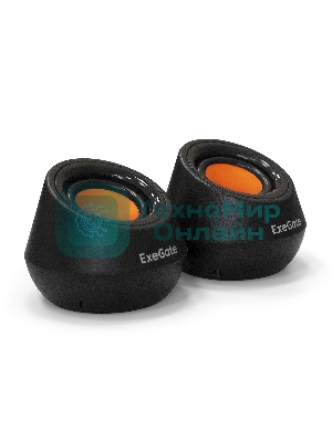Акустическая система 2.0 ExeGate EX287060RUS Disco 130 (питание USB, 2х3Вт (6 Вт RMS), 100-20000Гц, черный/оранжевый)