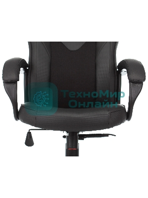 Кресло игровое Zombie GAME 17 черный, текстиль/эко.кожа, крестовина пластик