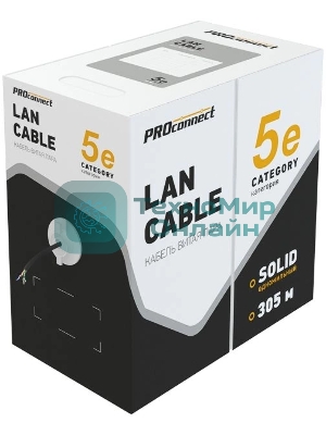 Кабель витая пара PROconnect UTP 4PR 24AWG, cat.5e наружный (OUTDOOR) (бухта 305 м)