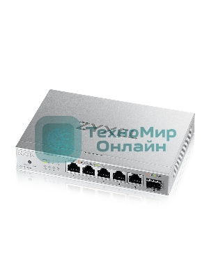 Коммутатор мультигигабитный Zyxel XMG-105, 5xRJ-45: 1/2.5G, 1xSFP+, настольный, бесшумный