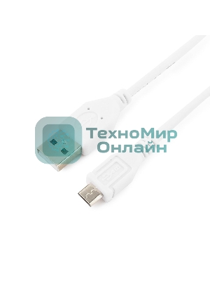 Кабель USB2.0 Pro Cablexpert CCP-mUSB2-AMBM-W-1M, AM/microBM 5P, 1м, экран, белый, пакет