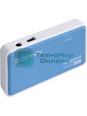 Концентратор USB Defender Quadro Power, USB, адаптер/через USB, блок питания