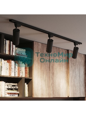 Светильник Gauss трековый цилиндр 8W 750lm 4000K 180-220V IP20 45x155мм черный LED 1/40