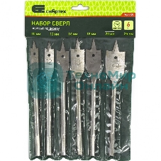 Набор сверл Сибртех перовых по дереву, 10-12-16-18-20-25 мм 6 шт