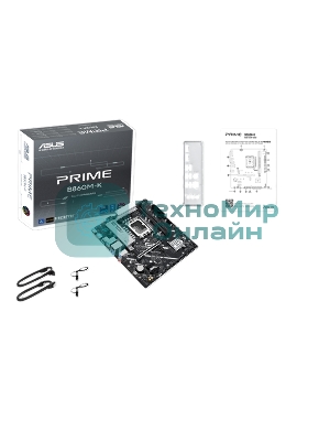 Материнская плата ASUS PRIME B860M-K, LGA 1851, Intel B860, 2xDDR5, 4xSATA, 2xM.2, 1xPCIe 4.0 x16, 2xPCIe 4.0 x1, 1xHDMI, 1xDP, 1x 2.5Gb LAN, 1xUSB-A 10Gbps, 3xUSB-A 5Gbps, 3xUSB-A 2.0, 3x3.5 мм, 7.1, mATX