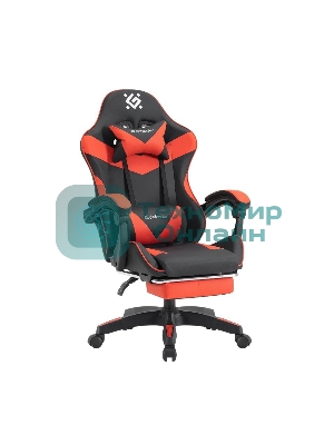 Кресло Defender TORNADO BLACK/RED черный/красный, экокожа