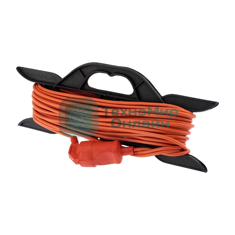 Удлинитель-шнур на рамке PROconnect ПВС 2х0.75, 20 м, б/з, 6 А, 1300 Вт, IP20, оранжевый