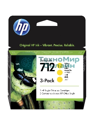 Картридж струйный HP 712 3ED79A желтый x3упак. (29мл) для HP DJ Т230/630