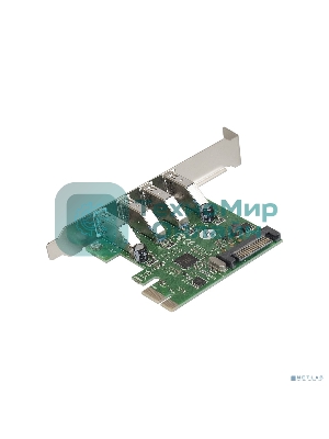 Контроллер ExeGate EXE-314 PCI-E 2.0, 4*USB 3.0 ext, разъем доп.питания (OEM)