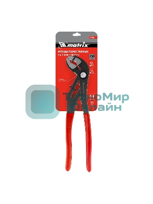 Переставные клещи Matrix 250 мм, кнопочный механизм, хром-ванадий, обливные рукоятки