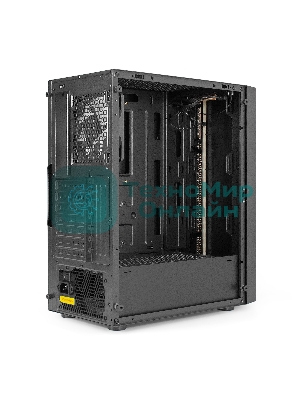 Компьютерный корпус Miditower ExeGate EVO-9211-500NPX (ATX, БП 500NPX с вент. 12см, с окном, 2хUSB+1хUSB3.0, HD аудио, черный, 1 вент. с RGb подсветкой)