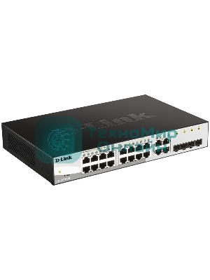 Коммутатор D-Link Gigabit Smart Switch with 16 10/100/1000Base-T ports and 4 Gigabit MiniGbIC (SFP) ports