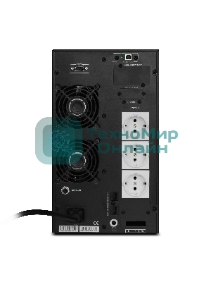 Источник бесперебойного питания Powerman ИБП Online 2000 Plus черный (внешний блок батарей, в комплект не входит)
