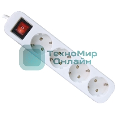 Удлинитель сетевой Defender S430 белый, 3 м, EURO, 4 розетки, 2200 Вт