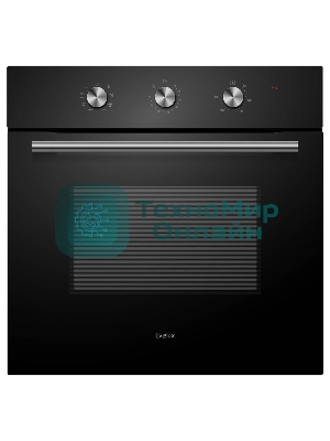 Духовой шкаф встраиваемый полноразмерный Evelux EO 620 B, 60 см, 8 режимов, 65л, черное стекло