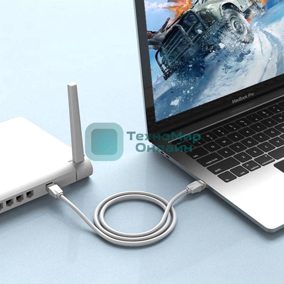 Патч-корд Vention прямой UTP cat.6, RJ45 - 2м. Серый