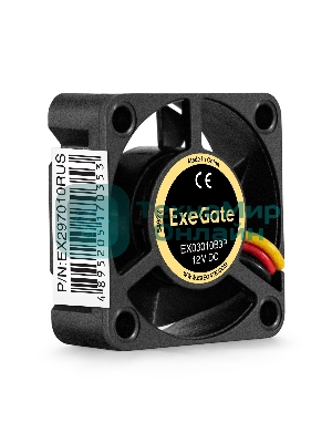 Вентилятор для корпуса ExeGate EX03010B3P черный, 30 мм, 10500 об/мин, 29 дБ, 3 pin