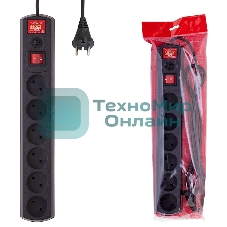 Сетевой фильтр Most LR 1.7м (6 розеток) черный (коробка)