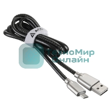 Кабель USB ACD-Allure MicroUSB - USB-A Кожа, 1м, черный