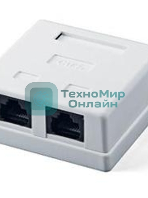 Розетка GEMBIRD NA214 RJ-45 кат.5e внешняя 2 порта, 110/Krone