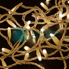 Гирлянда Neon-night Нить 10м, постоянное свечение, белый ПВХ, 230В, теплый белый