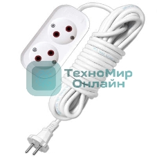 Удлинитель 2х10 м без заземл. 6А IP20 У6-011М ПВС 2х0.75 UNIVersal 011М-10