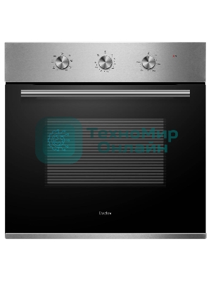 Духовой шкаф встраиваемый полноразмерный Evelux EO 620 X, 60 см, 8 режимов, 65л, нержавеющая сталь