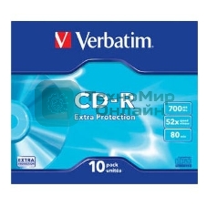 Диск CD-R Verbatim 700Mb 52x Slim case (10шт) (43415)